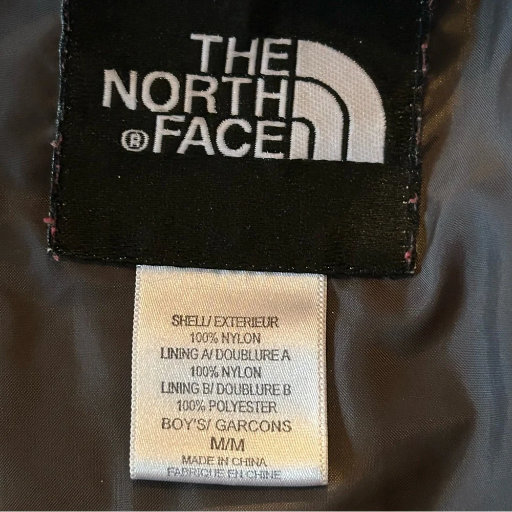 North Face Boys Zip-In Fleece Jacket M‎ Red Gray 2-in-1 System